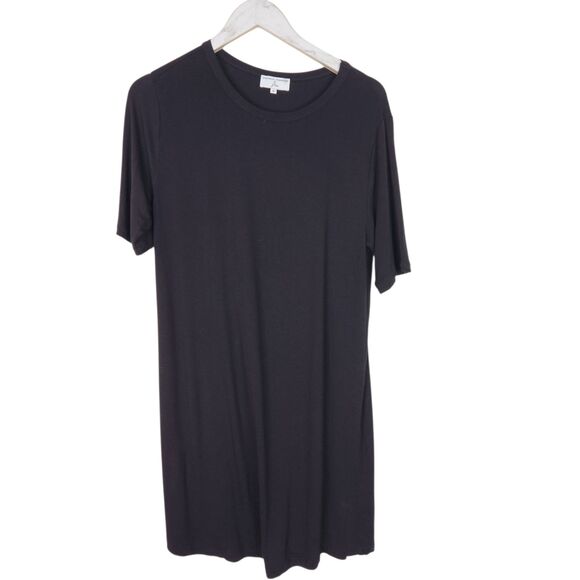 Universal Standard for J Crew Dress Womens Medium Black Short Sleeve Stretch - Picture 2 of 10